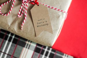 Parcel wrapped in Kraft paper
