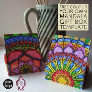 2 mandala boxes coloured in